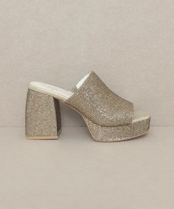 Womens Shoes Style No. Crystal - Sparkling Platform Slide