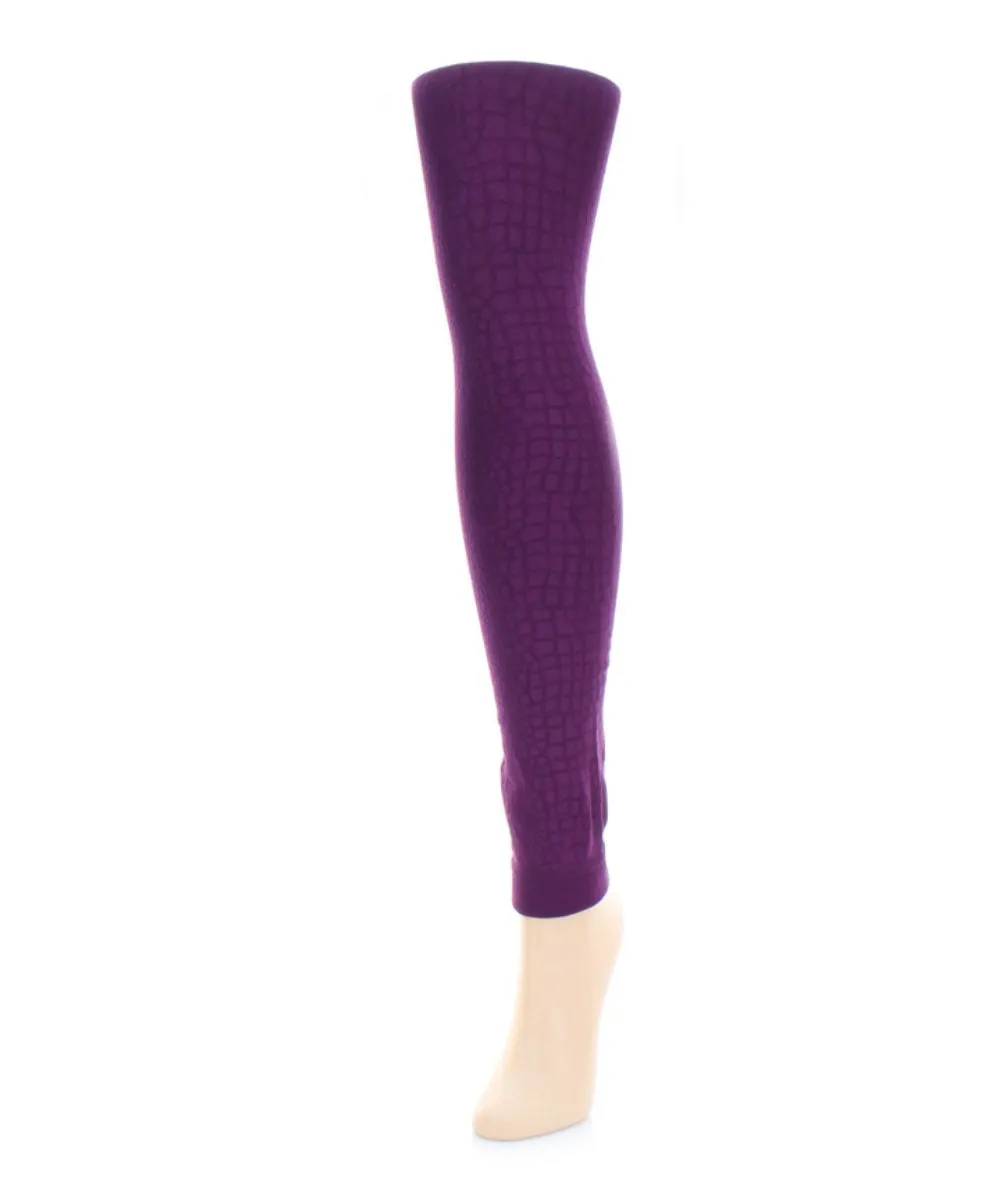Women's Snakeskin Fleece Lined Footless Winter Tights