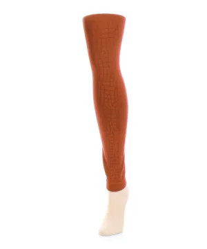 Women's Snakeskin Fleece Lined Footless Winter Tights