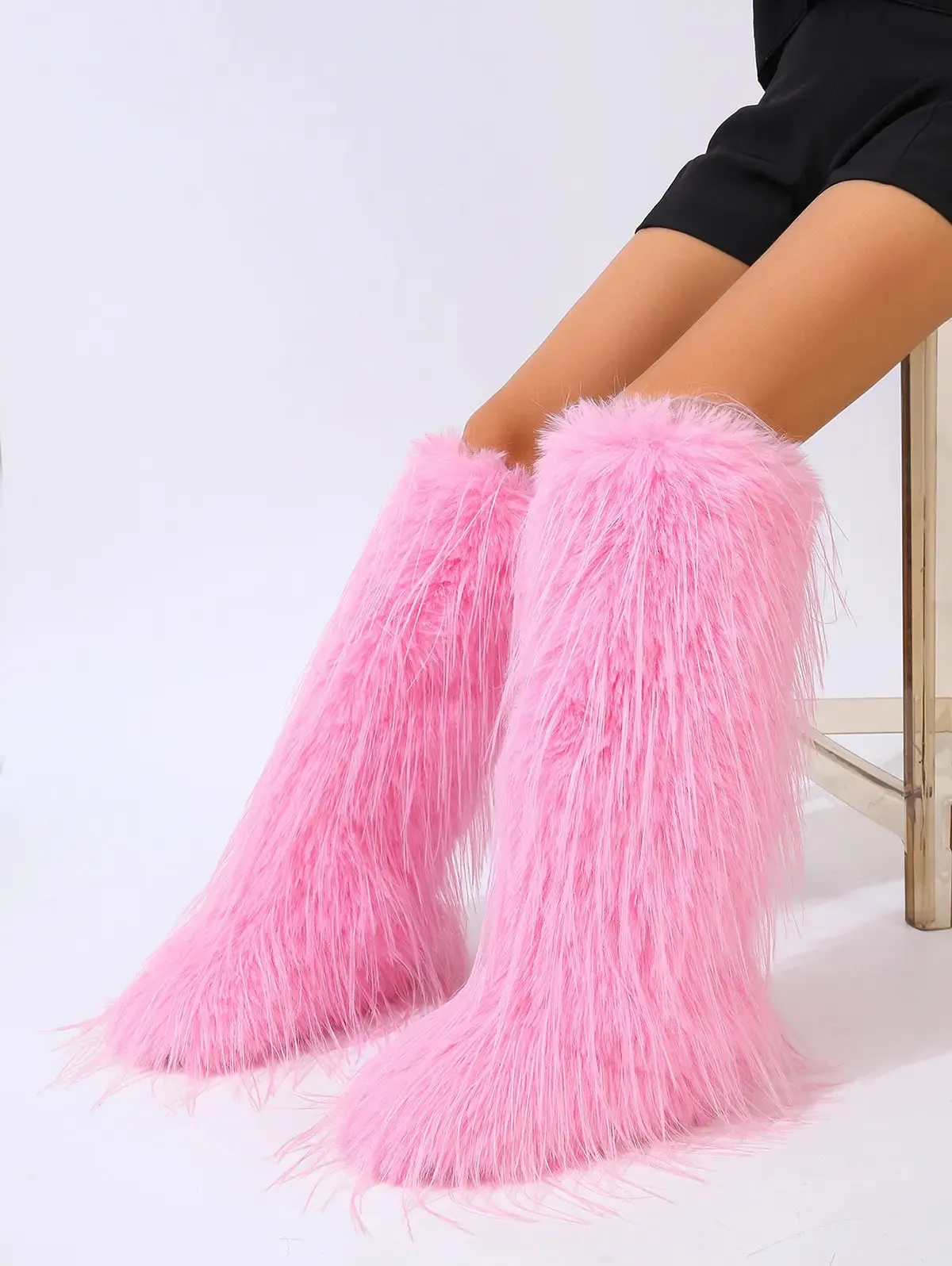 Women's Warmth Thermal Fluffy Faux Fur Mid-calf Snow Boots